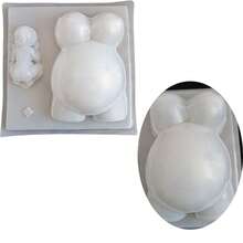 Molde Para Gelatina Para Baby Shower en Forma de Mujer Embarazada - Blanco - Ver 4