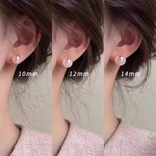 1 Đôi bông tai đính ngọc trai hồng hình nàng tiên cá, phong cách tối giản thanh lịch ngọt ngào, bông tai nhỏ nhắn đa năng phong cách Hàn Quốc - Hồng - Xem 2