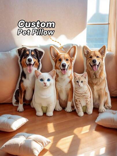 Customized Photo Pillows, All Season Sofa And Bed Decorations Are Novel, Personalized, Unisex, Suitable For Father's Day, Mother's Day, Halloween, Christmas, Christmas Eve, Valentine's Day, Birthdays, Personalized Anniversaries, Thanksgiving, Easter, April Fool's Day, Carnival, National Day As The Perfect Gift