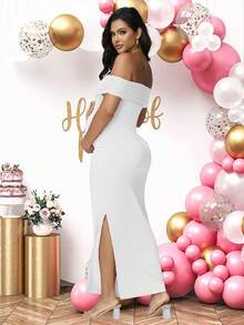 JustVH 孕妇网眼露肩优雅夏季无袖连衣裙，适合婴儿洗礼拍摄