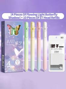 14pcs/8pcs/4pcs Rotating Twist Ballpoint Pens, High-Quality Ins Style Pens For Studying, Quick-Drying Black Ink Pens For Students, Smooth Writing Ballpoint Pens, Black Water-Based Pens, Back To School Supplies Gift