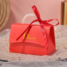 1pc Hand-Held Pearl Bag, Wedding Candy Box, Wedding Souvenir Return Gift, Wedding Candy Box, Wedding Candy Bag, Empty Box. These Boxes Are Made Of Durable Paper, Strong Enough To Hold Small Gifts, While Maintaining A Delicate Appearance. Compact And Spacious, Each Box Is Designed To Hold Small Gifts,