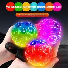 Pelota de rebote elástica con piedra lunar para la muñeca, de alta elasticidad y que brilla - Multicolor - Ver 1