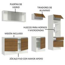 Madesa Modular Complete Integral Kitchen 240cm Topazio 05 Color White/Brown - White and Brown - View 4