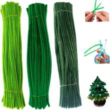 Bộ 300 que làm sạch ống màu xanh lá cây, que làm sạch ống mềm dẻo dài 11,8 inch, 3 màu xanh lá cây, que nhung mềm mại, vật tư và nguyên liệu thủ công cho các dự án nghệ thuật và thủ công. - Nhiều màu - Xem 5