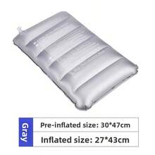 休闲三角枕，超轻充气露营旅行枕-PVC天鹅绒充气小睡枕，户外露营徒步充气枕，可压缩、紧凑、舒适、符合人体工程学的充气枕，可在露营、徒步旅行和背包旅行时支撑颈部和腰部，是度假和户外活动的绝佳礼物