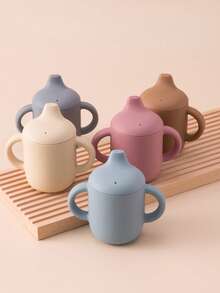 PopLittleOne 1PC Baby Silicone Sippy Cup With Double Handle Portable Water Bottle For Kids Feeding Learning Baby Items Leakproof Baby Cups - Multicolor - View 6