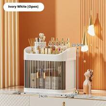 1 Set High-End Makeup Storage Box, Sliding Drawer Vanity Organizer, Multi-Layer Large Capacity Dust-Proof Makeup Case, Suitable For Bathroom, Vanity, Lipstick, Skincare, Makeup Brushes, Facial Cleanser, Face Mask Storage