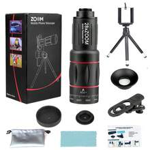 1 件 XYXD 28 倍光学变焦远摄镜头，高清长焦手机相机镜头，适用于音乐会摄影，兼容 、Android 手机，适合暑假、旅行、创意摄影手机配件、手机镜头