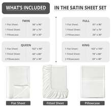 Lux Decor 4-Piece Satin Sheet Set, Silky Soft Polyester Bed Sheets With Deep Pocket Fitted Sheet, Breathable Cooling And Refreshing Bedding, Soft Touch, Washable Bed Linen For Home, Bedroom And Guest Room - 白色 - 查看 4