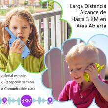 Walkie Talkie para Niños Recargable, Walkie Talkie de Juguete con Linterna y LCD,48 Horas de Tiempo de Trabajo,Comunicación de Larga Distancia de 3 Kilómetros,para Niños de 3 a 12 Años (2PCS/3PCS) - Azul Rosa Amarillo - Ver 5