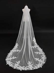 1pc 3 Meters Length Bridal Veil With Metal Comb, Forest Style Wedding Veil For Bride, Suitable For Wedding, Party, Halloween, Valentine's Day Gift Fall Clothes For Women