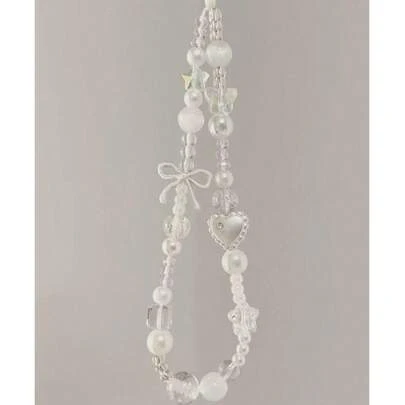 1pc Acrylic Bow Phone Chain With CCD Camera Charm, Keychain, Phone Case Accessory, Phone Lanyard Gifts For Mother, Family, Friends, Birthday, Holiday Phone Charm