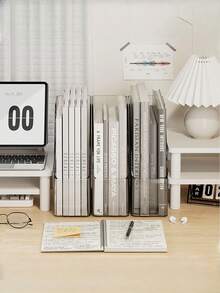 1 cái Giá sách để bàn màu xám, trong suốt bằng acrylic trong suốt Giá để sách học sinh Giá để đồ văn phòng Ký túc xá Giá để đồ tài liệu - Nhiều màu - Xem 7