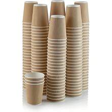HOT BARGAINS, 100 X 12oz Disposable Kraft Paper Cups For Hot And Cold Drinks, Triple Walled Ripple Cups For Coffee, Tea & Other Hot And Cold Drinks - Coffee Brown - View 4