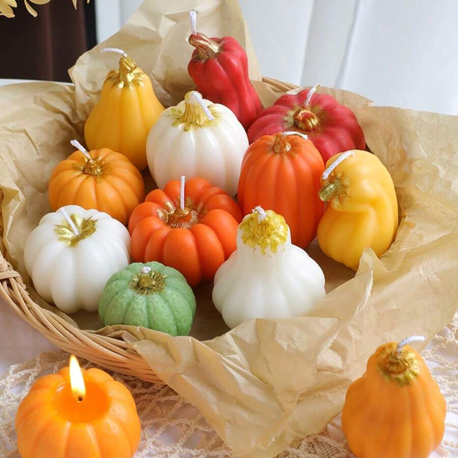 1 件南瓜万圣节蜡烛、送礼蜡烛、大豆蜡烛、蜡烛套装、闺蜜礼物、女士礼物、冬季礼物、香薰蜡烛、家居装饰蜡烛 - 彩色 - 查看 1