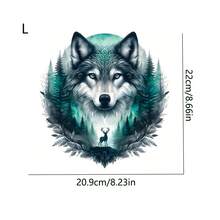 1pc/2pcs/3pcs Wolf And Forest Deer Hot Stamping Stickers - Durable, Washable And Heat Transferable Stickers Suitable For DIY T-Shirts, Sweatshirts, Jeans, Bags, Pillows, Vintage Hats, Easy To Iron Craft Supplies And Decorative Stickers
