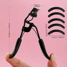 1pc Portable Eyelash Curler With Comb + 10pcs Silicone Pads, Black Handle Eyelash Curler, Non-Damaging, Easy To Curl Lashes, Suitable For Daily Makeup Eyelash Curling,Makeup,Cheap,Room Decor,Vanity,Travel,Bedroom,Makeup Accessories,Eyelash Curler,Cheap,Stocking Stuffers,Makeup,Makeup Tools,Cheap Stuff,Gifts,Gifts For Women,Christmas Gifts - Black - View 6