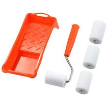 Kit de rodillo de pintura pequeño de 2 pulgadas, rodillo de pintura de espuma de alta densidad, revestimiento de bandeja de pintura para herramientas de pintura de pared - A - Ver 9