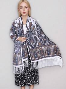 1pc Paisley Pattern Elegant Polyester Scarf, Printed Long Scarf/Shawl For Autumn/Winter - Multicolor - View 3