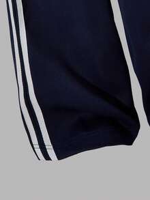 Tween Girls' Drawstring Waist Side Stripe Wide Leg Casual Sports Pants