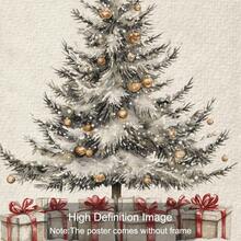 Zestaw 1/3 szt. Nieoprawionego, zabytkowego wieńca świątecznego z sosną, rustykalny plakat na ścianę do świątecznego festiwalu, wydruk na płótnie, minimalistyczny wystrój wiejskiego domu, rustykalny, zimowy, świąteczny, retro obraz do mieszkania, salonu, sypialni, nowoczesnej dekoracji domu