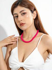 imoli 1 chiếc vòng cổ bằng nhựa thời trang phong cách Bohemian cổ điển lấy cảm hứng từ dopamine dành cho nữ, phù hợp để đeo quanh năm, làm quà tặng cho kỳ nghỉ ở bãi biển (kích thước hạt cườm, hạt và ngọc trai thủ công có thể thay đổi đôi chút) - Nhiều màu - Xem 20
