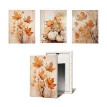 2 PIEZAS/3 PIEZAS Impresiones de decoración de otoño, arte imprimible de hojas de otoño de estilo granja, impresión digital de calabaza de otoño pintura acuarela, arte de pared de otoño