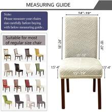 1/4/6件装几何图案弹力提花椅套 - 防滑、可水洗、快速安装 - 适用于餐厅、客厅、厨房、卧室、酒店座椅