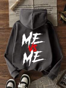 Tween Boy Thermal Lined Hooded Sweatshirt, Warm Long Sleeve Top For Kids, Youth Street/Casual/Stylish/Daily/Sports/Fashion/School Wear, Suitable For Autumn/Winter - Dark Grey - View 1
