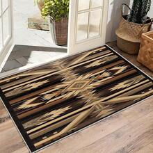 3x5 Rugs, 2x3 Rug, Southwestern Rustic Area Rug, Colorful Geometric Door, Washable & Non - Slip Small Carpet, Home Decor - Nâu vàng đen - Xem 4