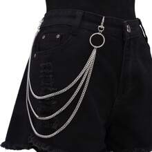 1 قطعة سلسلة بنطلون رجالي عصرية بسيطة، إكسسوار سلسلة جينز بطراز بانك وهيب هوب، إكسسوارات خريفية وشتوية، مناسبة للمراهقين والشباب والرجال، للاستخدام اليومي والخارجي والرياضي والعطلات والهدايا والأعياد