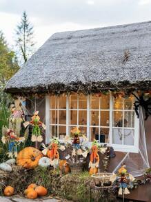 1/3/5pcs Halloween Scarecrow Decorations,Fall Harvest Scarecrow For Autumn, Standing Scarecrow For Garden, Home, Yard, Porch, Thanksgiving Decor - Multicolor - View 4