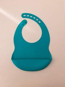 PopLittleOne 1 pieza Babero de silicona para bebé de unicolor, vajilla para bebé, babero ajustable para bebé, artículos de alimentación y entrenamiento para bebé, babero impermeable para bebé