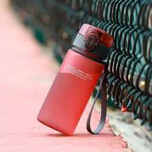 Botella de agua deportiva a prueba de fugas sin BPA de alta calidad para turismo y senderismo, portátil, mis botellas de bebida favoritas de 400 ml - Rojo - Ver 9