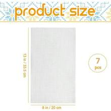 7 件塑料帆布、塑料网、刺绣网、针织钩针物品、DIY 手工艺品、杯垫钩针、创意设计裁剪网布 - 白色 - 查看 8
