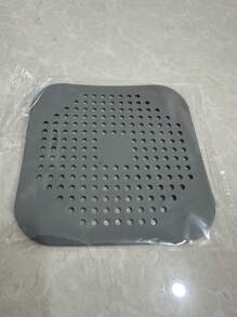 1 pièce Capteur de cheveux de drain avec ventouse, couvercle de drain carré en silicone pour douche, anti-bouchage d'évier, filtre de sortie de cheveux de drain de douche au sol, pour salle de bain, baignoire et cuisine, outils de salle de bain, décoration de salle de bain, décoration d'automne, retour à l'école