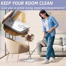 Mop And Bucket Set With Wringer - Hands-Free Flat Floor Mop And Bucket, Reusable Microfiber Pads, Flat Mop And Bucket Set, Separates Dirty And Clean Water, Suitable For All Floor And Wall Cleaners