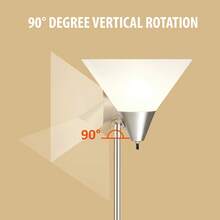 HonoDing Floor Lamp Standing Lamp Adjustable Head Arcylic Shade Floor Lamps For Living Room/Office/Bedroom Decor,Christmas Decoration (Satin Nickel) - US A Type Plug(110-127V) - View 5