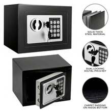 4.6L Digital Steel Safe Electronic Security Home Office Money Cash Safe With Key - Black - View 8