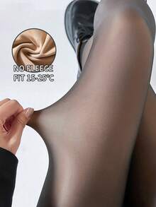 Élanzette 1雙 80g/200g/300g 大尺碼女用透膚黑絲襪，性感透明冬季褲襪 - 黑色 - 查看 5