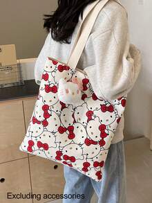 Sanrio 1 pieza Bolso de lona de Sanrio, bolso de hombro versátil, de alta calidad, gran capacidad, adecuado para la escuela, el trabajo y el uso diario, sin accesorios