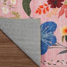 9x12 Area Rugs Living Room - Large Boho Stain-Resistant Rugs With Non-Slip Backing, Vintage Design Bedroom, Beige/Brown, Home Decor Floor - Pink Flower - View 5
