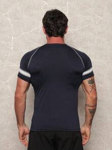 White Faixs Men's Thermal Top UV 50 Protection Compression Rashguard - Navy Blue - View 5