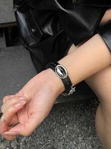 1 女式夏季度假风格，美式时尚皮革表带，适用于 Band 8 Pro/9 Pro、8/8 NFC/9/9 NFC/10/10 NFC、适用于 Mi Band 3/4/5/6/7、适用于 Redmi Watch4/Watch5 - 黑色 - 查看 12
