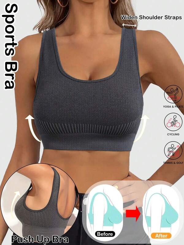 Breathable Sports Bra Top Workout Women Yoga Bra Removable Padded Sport Bra Running Gym Seamless Push Up Bras Underwear Lingerie