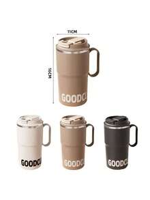 700毫升大容量不锈钢真空保温旅行杯（单/双盖）带茶壶 | 防漏盖 | 旅行必备 - 棕色 - 查看 3