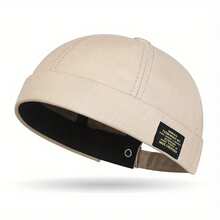 Gorro sin ala para hombres y mujeres, gorro clásico de algodón de Color sólido con cuentas, gorro de Hip Hop para actividades de ciclismo al aire libre - Negro - Ver 8