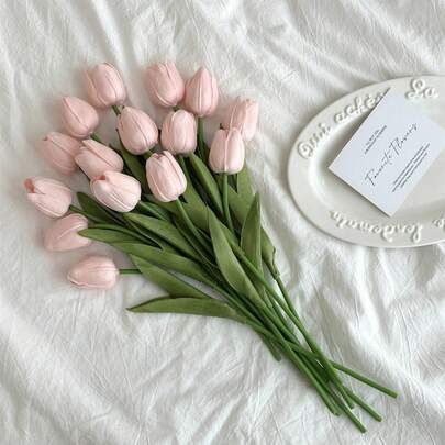 3 bông hoa tulip nhân tạo trang trí, phụ kiện trang trí nhà cửa, hoa giả cho phòng khách và phòng ngủ