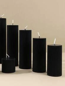 Rote zylindrische duftende Kerze, dekorative Kerzenserie, Kerzenornament, Geschenk für Freundin, Geschenk für Frauen, Wintergeschenk, Wohndekoration Kerze, Weihnachts-Kegelkerze - Schwarz - Übersicht 7